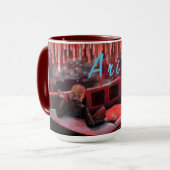 牡羊座のマグ-赤いリボン マグカップ (正面左)