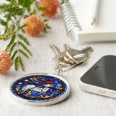 牡羊座の占星術のゴシック様式ステンドグラスWindows R K キーホルダー (側面)