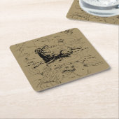 牡羊座の地図ヘベリウス1690 スクエアペーパーコースター (アングル)