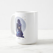 牡羊座の女性らしいブルーデザイン コーヒーマグカップ (正面左)