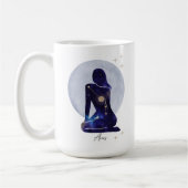 牡羊座の女性らしいブルーデザイン コーヒーマグカップ (左)