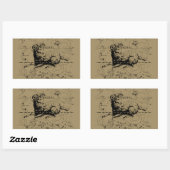 牡羊座の星座の地図Hevelius 1690年 長方形シール (シート)