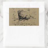 牡羊座の星座の地図Hevelius 1690年 長方形シール (バッグ)