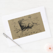 牡羊座の星座の地図Hevelius 1690年 長方形シール (封筒)