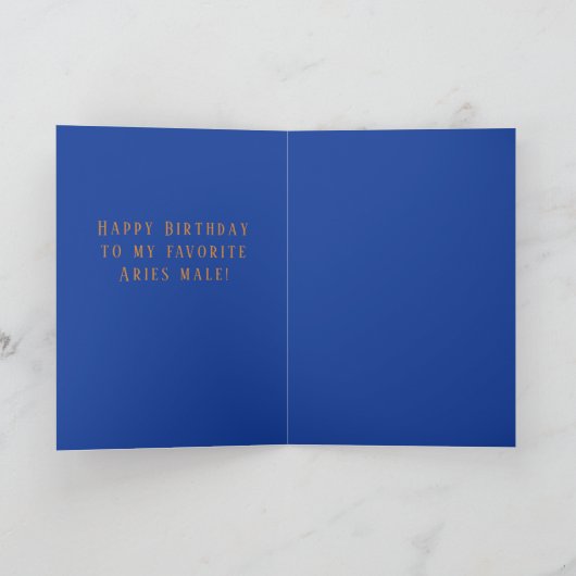 牡羊座の男性誕生日カード シーズンカード (内部)