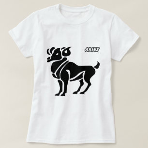 牡羊座の白黒占星術プロダクト Tシャツ