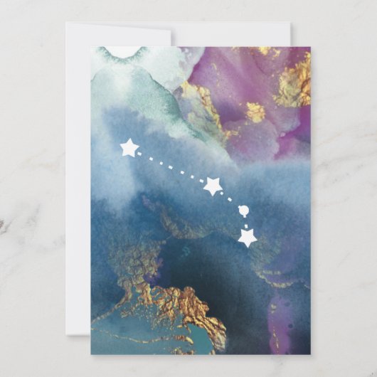 牡羊座の看板の天水カラーテーマカード 招待状 (裏面)