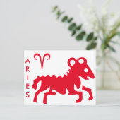 牡羊座の署名と記号はがき ポストカード (スタンド正面)