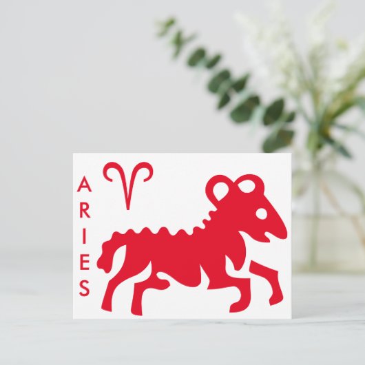牡羊座の署名と記号はがき ポストカード (スタンド正面)