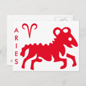 牡羊座の署名と記号はがき ポストカード (正面/裏面)