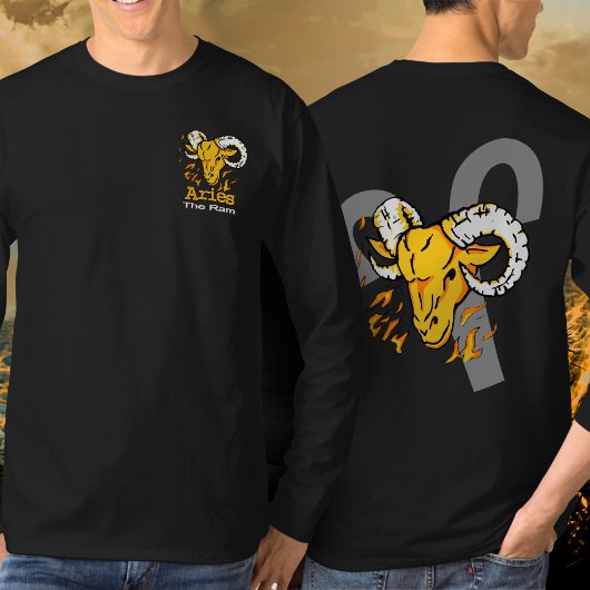 牡羊座の羊の星座占星術グラフィックファイアー Tシャツ