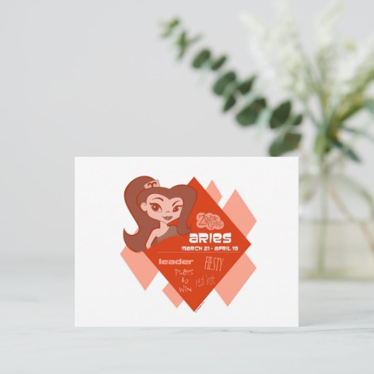 牡羊座の郵便はがき ポストカード (スタンド正面)
