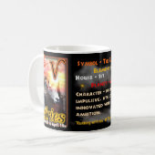 牡羊座の(占星術の)十二宮図のコップかマグ コーヒーマグカップ (正面左)