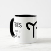 牡羊座の(占星術の)十二宮図の印("ラム") マグカップ (正面左)