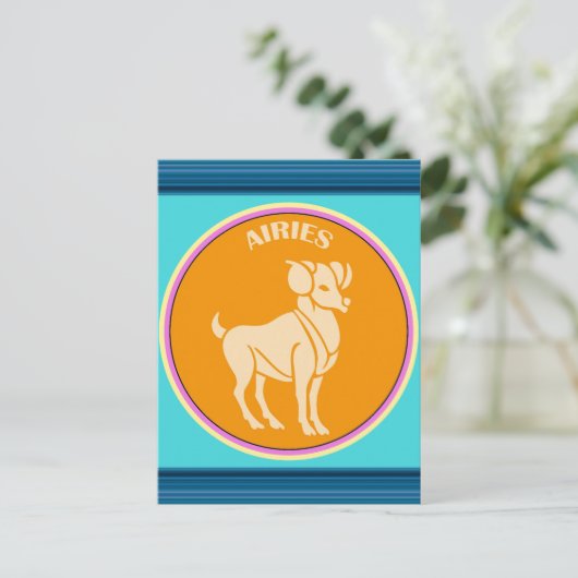 牡羊座はがき ポストカード (スタンド正面)