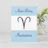 牡羊座をテーマにした誕生日パーティーの招待 – 〔占星術の〕十二宮図 招待状 (スタンド正面)
