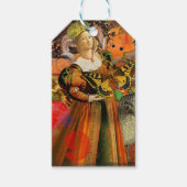 牡羊座オレンジ色の女性：ゴシック様式のラムアンティークアートコラージュ ギフトタグ (正面)