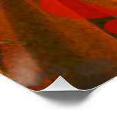 牡羊座オレンジ色の女性：ゴシック様式のラムアンティークアートコラージュ ポスター (コーナー)