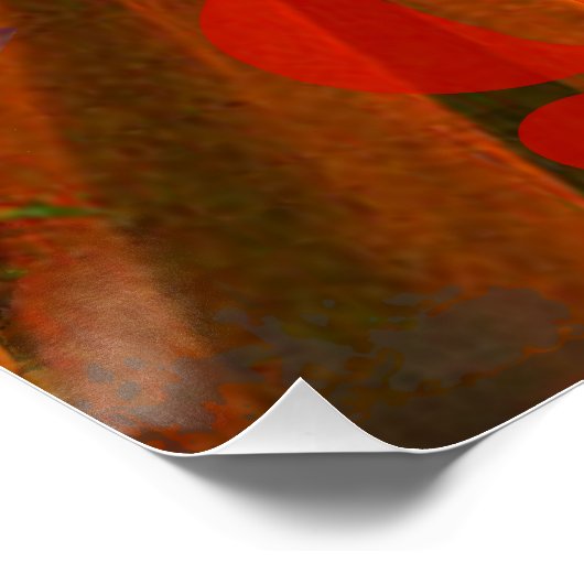 牡羊座オレンジ色の女性：ゴシック様式のラムアンティークアートコラージュ ポスター (コーナー)