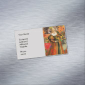 牡羊座オレンジ色の女性:ゴシック様式のラムアンティークアートコラージュ マグネット名刺 (インサイチュ)