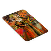 牡羊座オレンジ色の女性：ゴシック様式のラムアンティークアートコラージュ マグネット (右側)