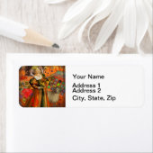 牡羊座オレンジ色の女性：ゴシック様式のラムアンティークアートコラージュ ラベル (インサイチュ)