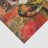 牡羊座オレンジ色の女性:ゴシック様式のラムアンティークアートコラージュ 薄葉紙 (詳細)