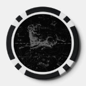 牡羊座コンステレーションマップ版木、銅版、版画バイヘベリアス ポーカーチップ (裏面)