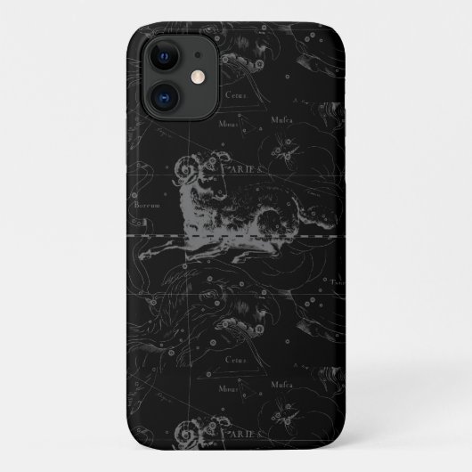 牡羊座コンステレーションマップ版木、銅版、版画バイヘベリアス Case-Mate iPhoneケース (裏面)