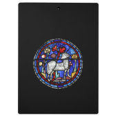 牡羊座ゴシック色ステンドグラス窓クリップボード クリップボード (裏面)