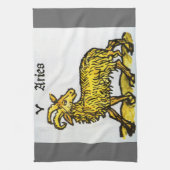 牡羊座ゴールデンラム、〔占星術の〕十二宮図のヴィンテージシンボルや象徴 キッチンタオル (縦)