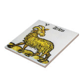 牡羊座ゴールデンラム、〔占星術の〕十二宮図のヴィンテージシンボルや象徴 タイル (側面)