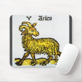 牡羊座ゴールデンラム、〔占星術の〕十二宮図のヴィンテージシンボルや象徴 マウスパッド (マウス)