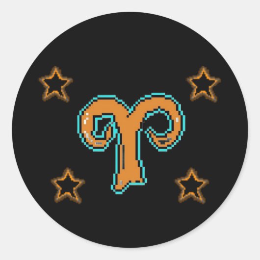 牡羊座スター ラウンドシール (正面)