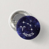 牡羊座バッジ、〔占星術の〕十二宮図占星術バッジ 缶バッジ (正面&裏面)