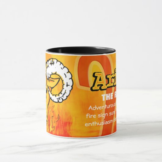 牡羊座ラムの火の印の占星術のなマグ マグカップ (中央)
