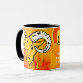 牡羊座ラムの火の印の占星術のなマグ マグカップ (正面左)