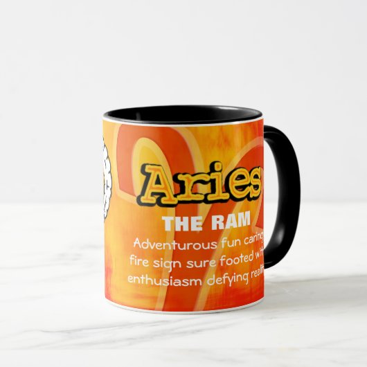 牡羊座ラムの火の印の占星術のなマグ マグカップ (正面右)