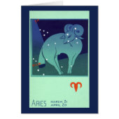 牡羊座ラム星座、ヴィンテージ〔占星術の〕十二宮図占星術 (正面)