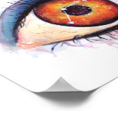 牡羊座占星術のサインウォーターカラーアイ ポスター (角)