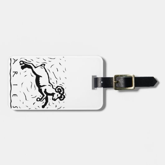 牡羊座誕生日占星術の年〔占星術の〕十二宮図標識 ラゲッジタグ (正面横)