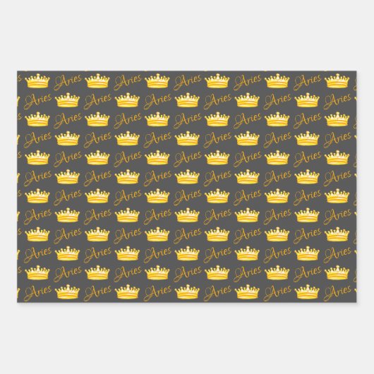 牡羊座誕生日〔占星術の〕十二宮図ビグーンラムアニマルアートクラウン ラッピングペーパーシート