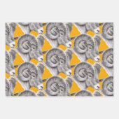 牡羊座誕生日〔占星術の〕十二宮図ビグーンラムアニマルアートクラウン ラッピングペーパーシート (正面)