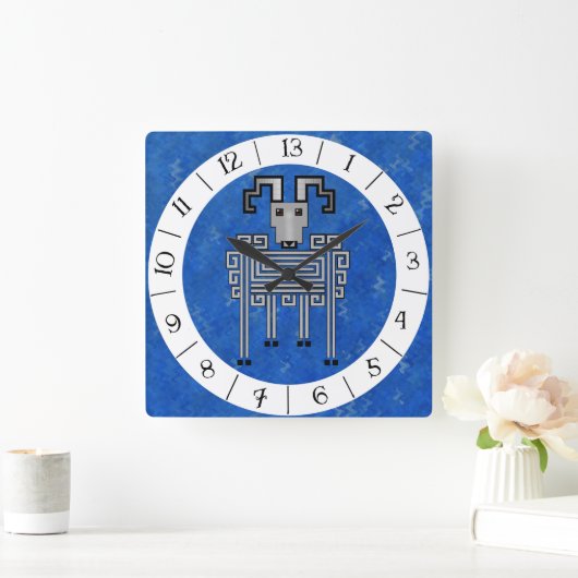 牡羊座13時間壁時計 スクエア壁時計 (ホーム)