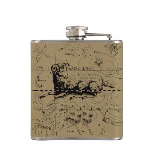 牡羊座1690年頃の地図ヘベリアス フラスク (裏面)