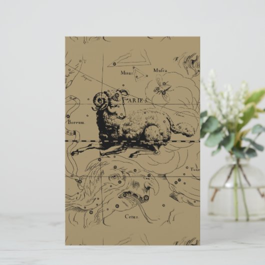 牡羊座1690年頃の地図ヘベリアス 便箋 (スタンド正面)