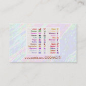 牡羊座 + すべての(占星術の)十二宮図の記号は支持します 名刺 (裏面)