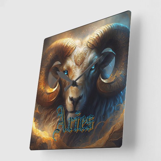 牡羊座 スクエア壁時計 (傾斜)