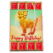 牡羊座 – ハッピーバースデー中抱き枕 ミディアムペーパーバッグ (正面)