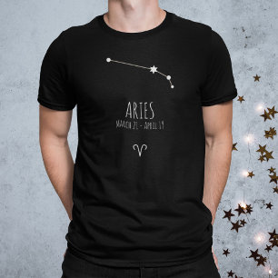 牡羊座 パーソナライズされた〔占星術の〕十二宮図コンステレーションTシャツ Tシャツ